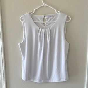 Calvin Klein Women's Classic White Sleeveless Professional Tank Top Blouse Sz 12